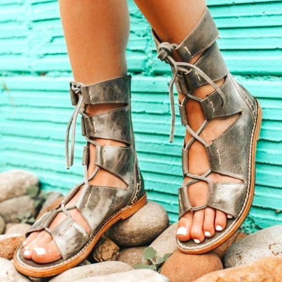 Freebird by Steven | Shoes | Freebird Caesar Gladiator Sandals Gray Leather  7 | Poshmark